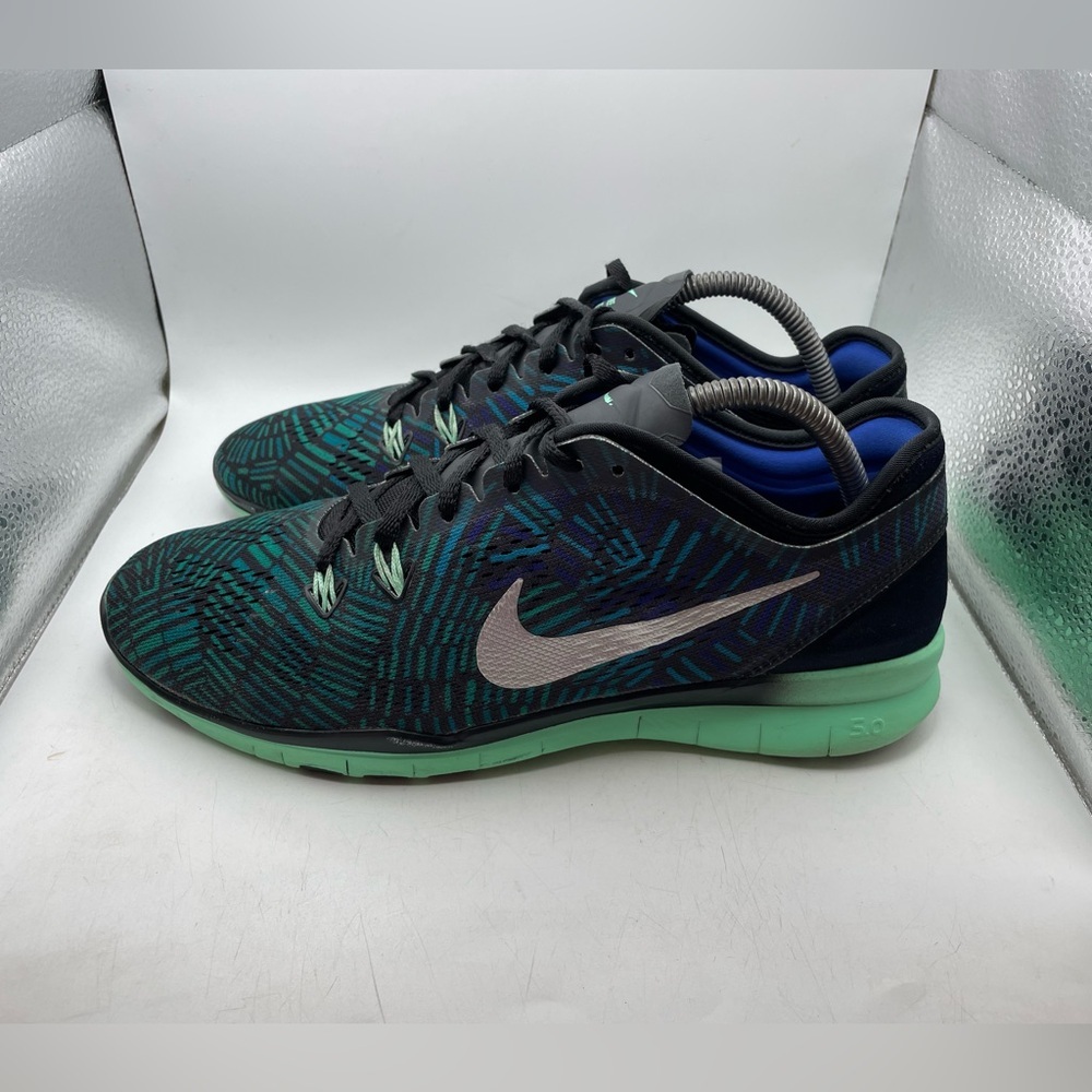 Nike Free Tr Fit 5 Black And Green Running Shoes Size 10